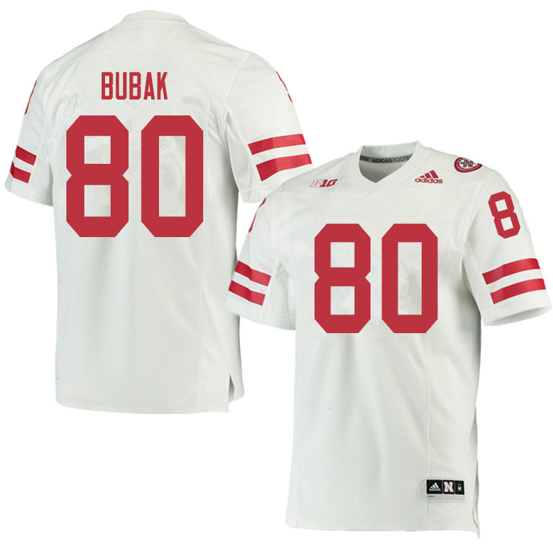 Men #80 Jared Bubak Nebraska Cornhuskers College Football Jerseys Sale-White - Click Image to Close
